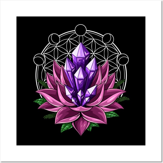 Zen Lotus Crystals Wall Art by underheaven